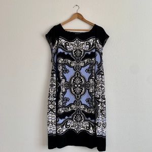 INC International Concepts Black and Blue Midi Dress